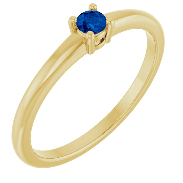 14K Yellow Natural Blue Sapphire Ring