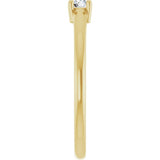 14K Yellow Gold Natural White Sapphire Ring