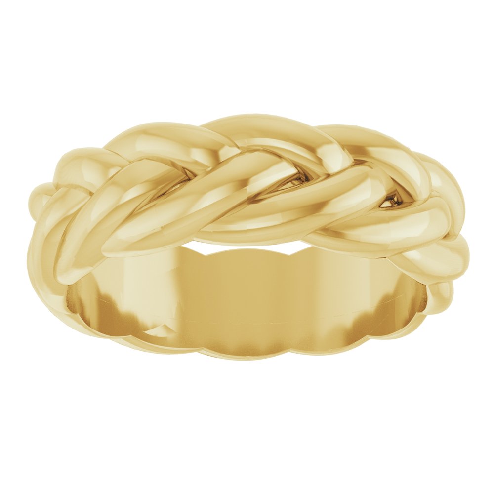 14K Yellow Gold 6 mm Woven-Design Band Size 6