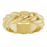 14K Yellow Gold 6 mm Woven-Design Band Size 6