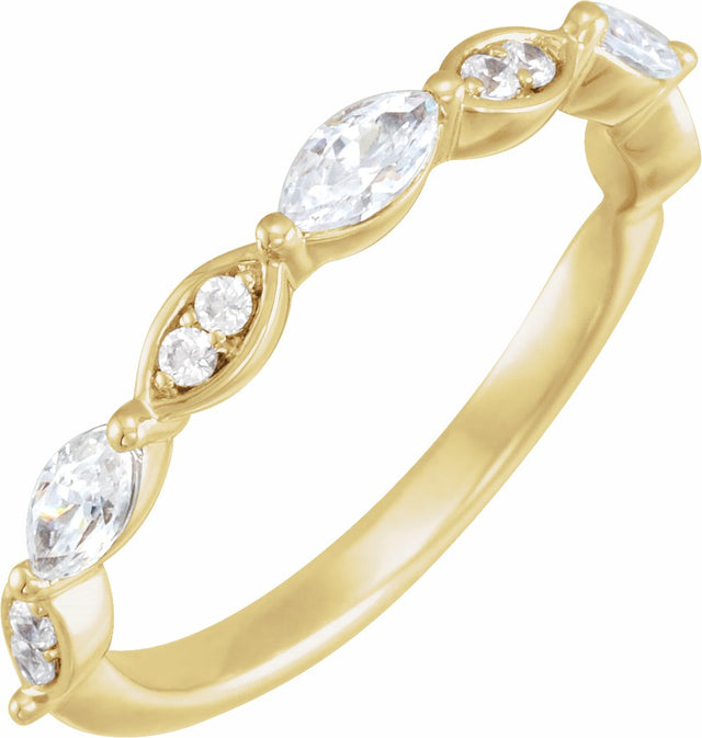 14K Yellow 1/2 CTW Natural Diamond Anniversary Band