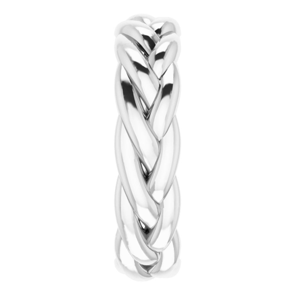 14K White Gold 6 mm Woven-Design Band Size 9.5
