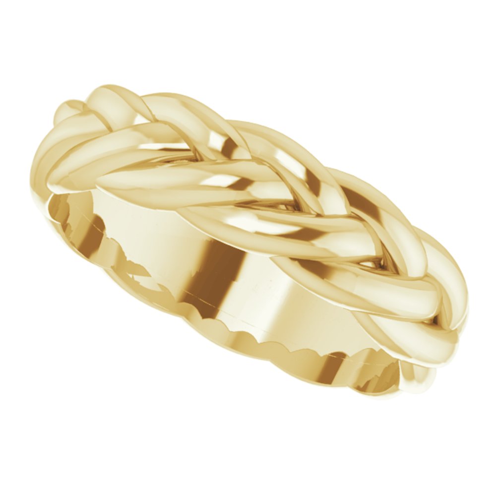 18K Yellow Gold 6 mm Woven-Design Band Size 10
