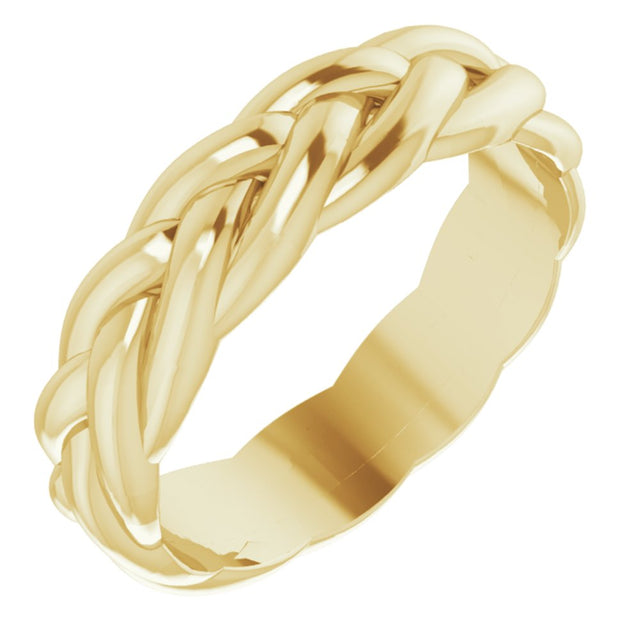 18K Yellow Gold 6 mm Woven-Design Band Size 10