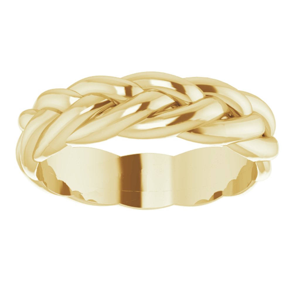 18K Yellow Gold 6 mm Woven-Design Band Size 10