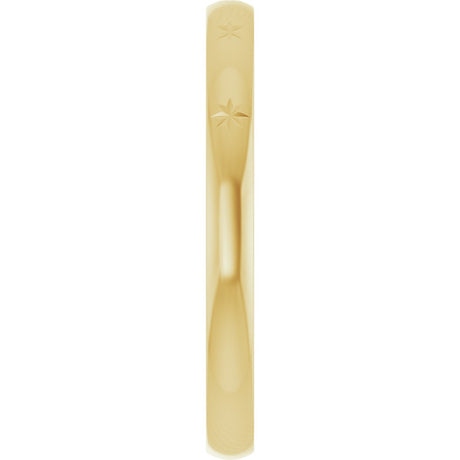 14K Yellow Gold 2.2 mm Celestial Flat Band