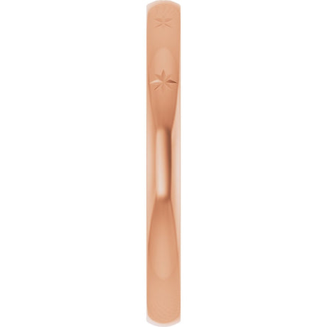 14K Rose Gold 2.2 mm Celestial Flat Band Size 5.5