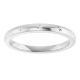 14K White 2.2 mm Celestial Flat Band Size 7