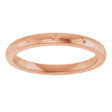 14K Rose Gold 2.2 mm Celestial Flat Band Size 5.5