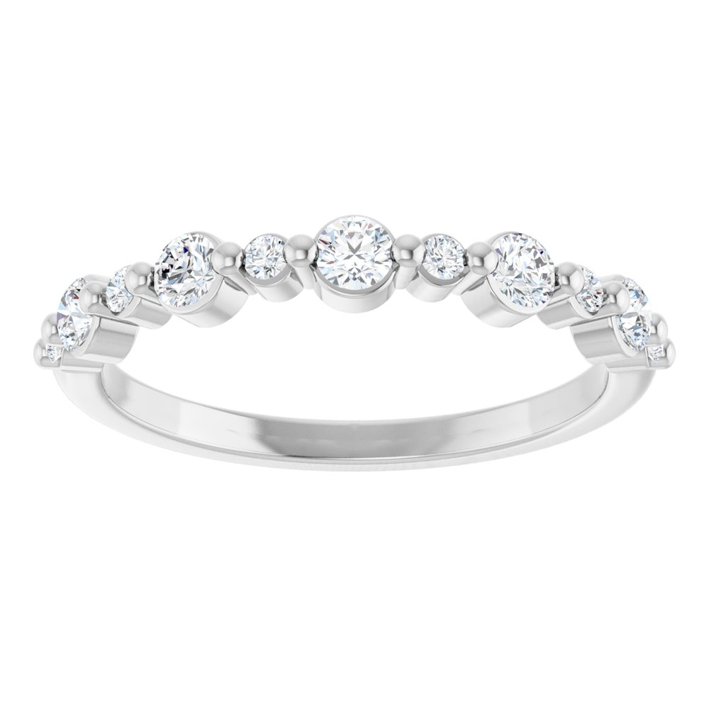 14K White 3/8 CTW Natural Diamond Anniversary Band