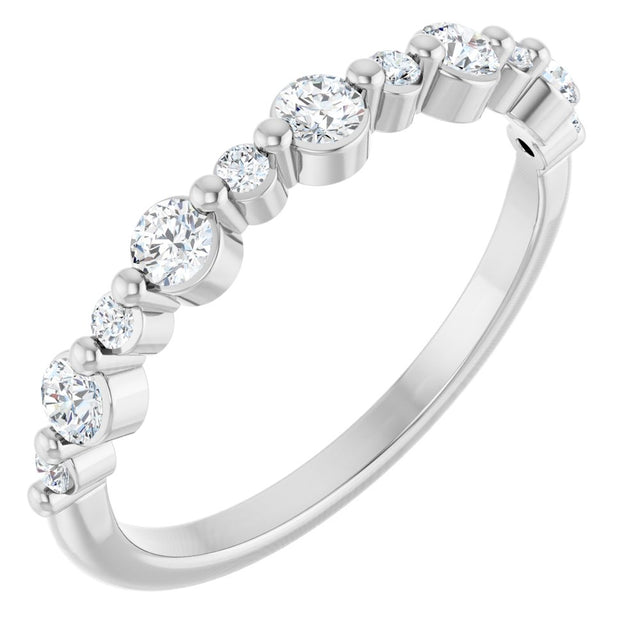 14K White 3/8 CTW Natural Diamond Anniversary Band