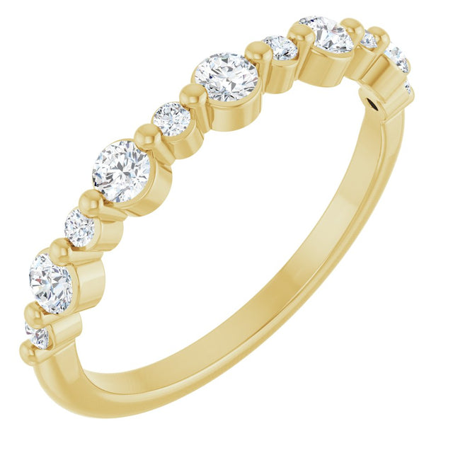 14K Yellow Gold 3/8 CTW Natural Diamond Anniversary Band