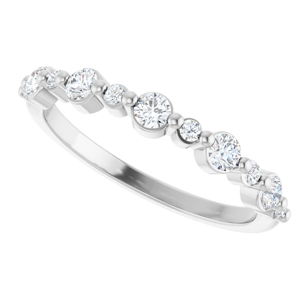 14K White 3/8 CTW Natural Diamond Anniversary Band