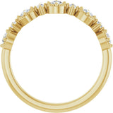 14K Yellow 1/3 CTW Natural Diamond Beaded Halo Anniversary Band