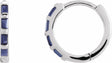 14K White Gold Natural Blue Sapphire Huggie Earrings