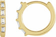 14K Yellow Gold 1/10 CTW Natural Diamond Huggie Earrings