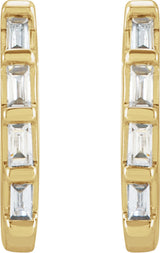 14K Yellow Gold 1/10 CTW Natural Diamond Huggie Earrings