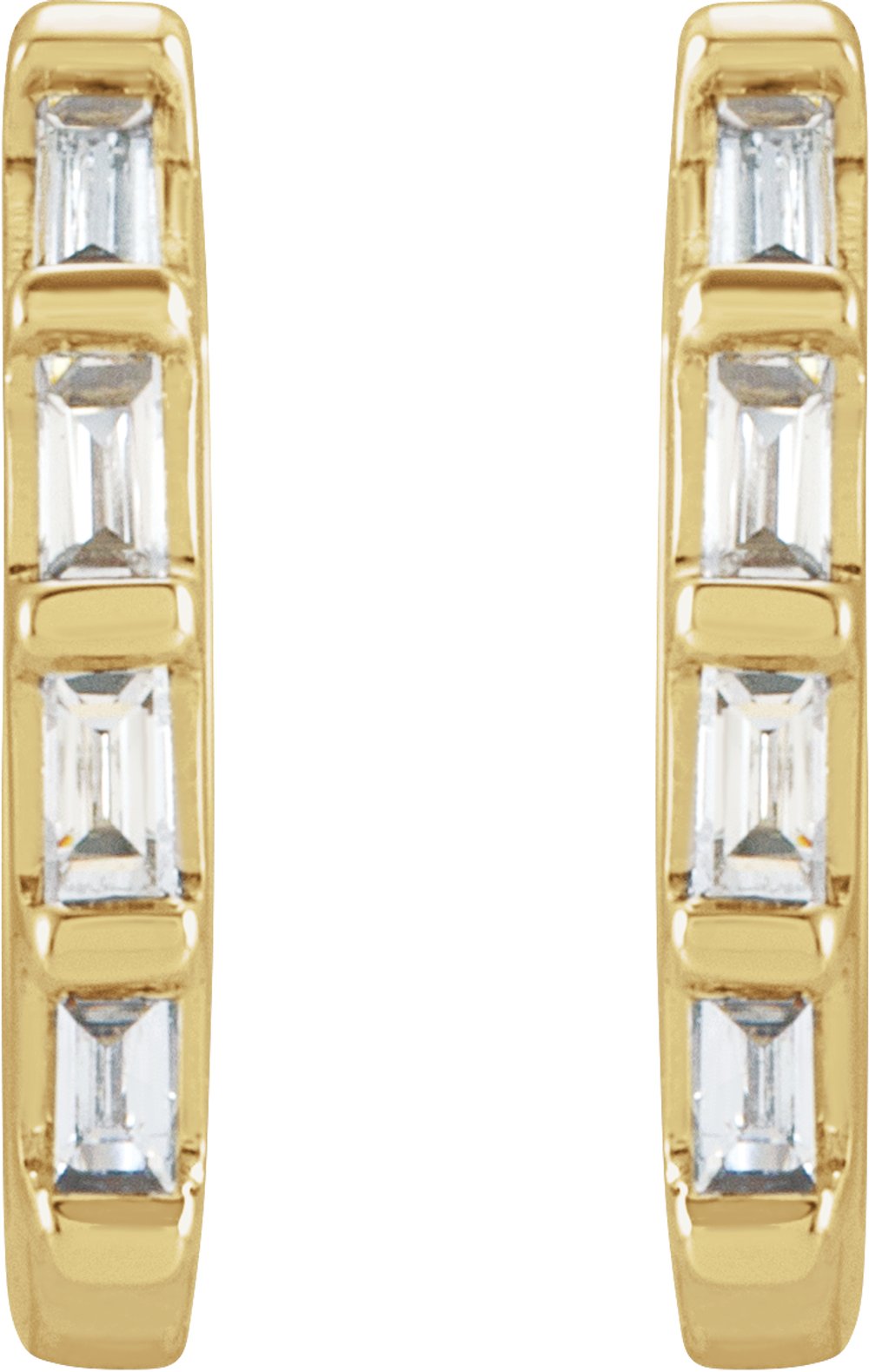 14K Yellow 1/10 CTW Natural Diamond Huggie Earrings