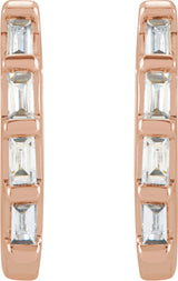 14K Rose 1/10 CTW Natural Diamond Huggie Earrings