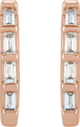 14K Rose Gold 1/10 CTW Natural Diamond Huggie Earrings
