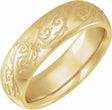 14K Yellow Gold 6 mm Sculptural Half Round Band Size 8.5