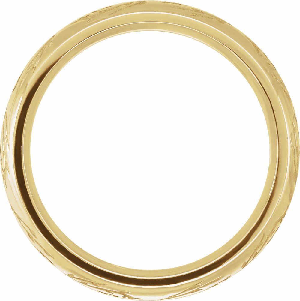 10K Yellow Gold 6 mm Sculptural Half Round Band Size 10