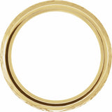 10K Yellow Gold 6 mm Sculptural Half Round Band Size 10