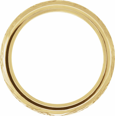 10K Yellow Gold 6 mm Sculptural Half Round Band Size 10