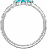 14K White Natural Turquoise Cabochon Halo-Style Ring