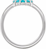 14K White Gold Natural Turquoise Cabochon Halo-Style Ring