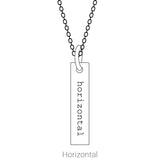 Sterling Silver Engravable Four-Sided Bar 16-18" Necklace