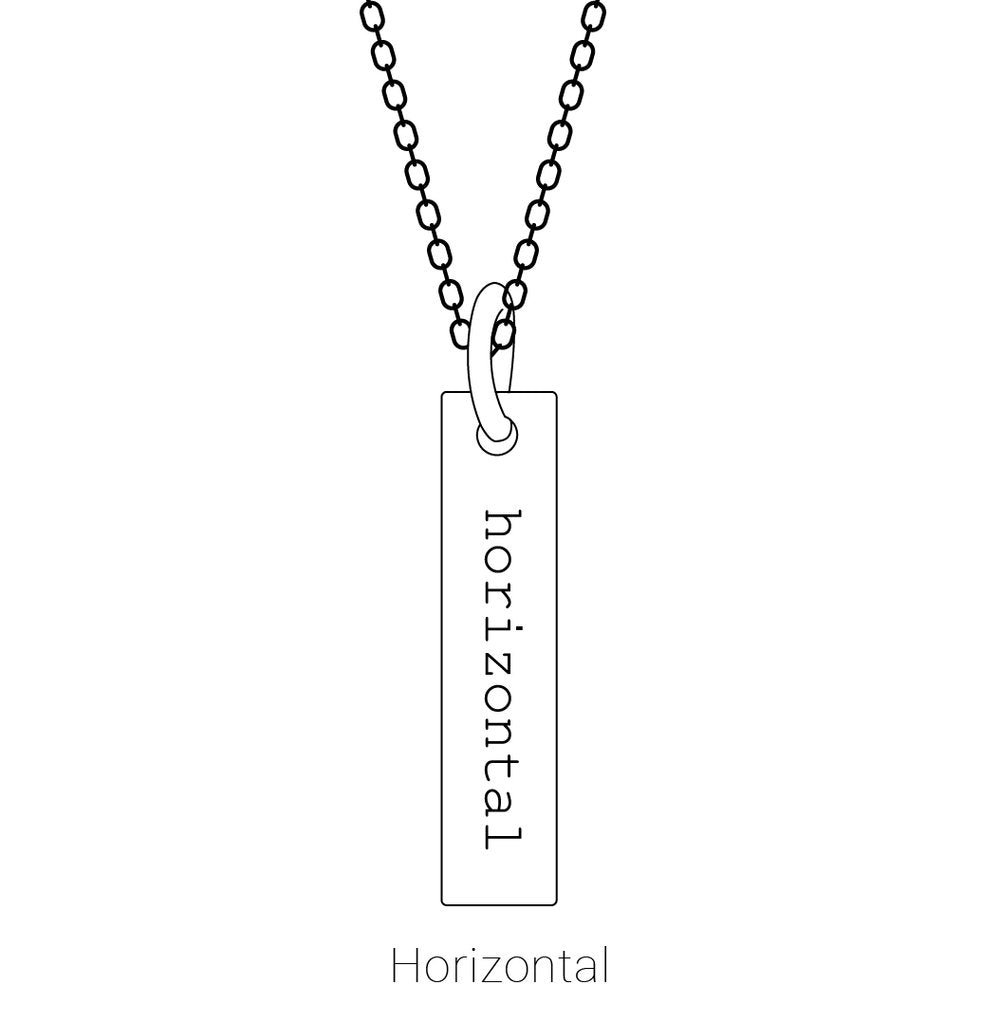 Platinum Engravable Four-Sided Bar Pendant