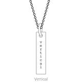 Sterling Silver Engravable Four-Sided Bar 16-18" Necklace