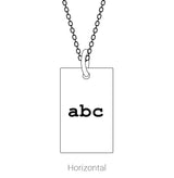 14K White Gold Dog Tag Pendant