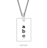 14K White Gold Dog Tag Pendant