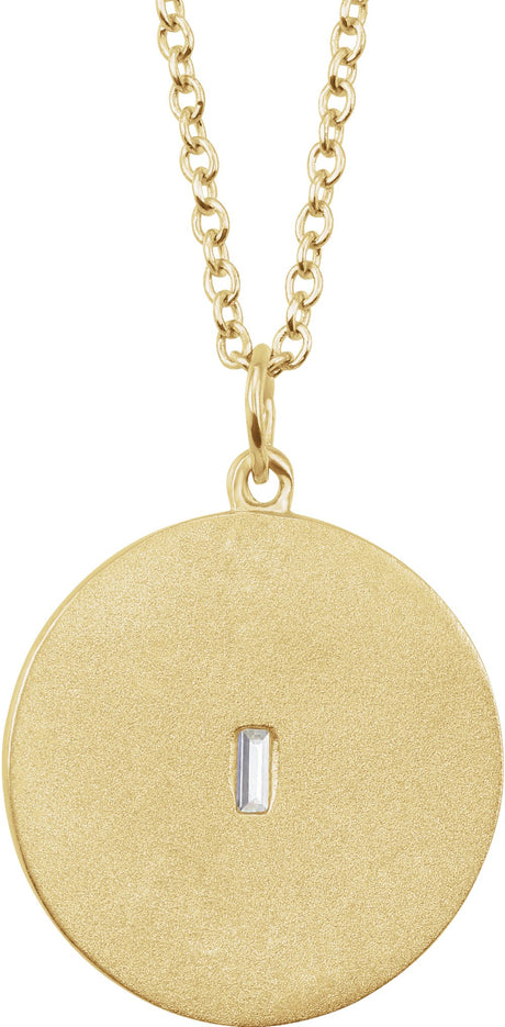 14K Yellow .08 CT Natural Diamond Disc 16-18" Necklace