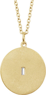 14K Yellow Gold .05 CT Natural Diamond Disc 16-18" Necklace