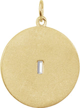 14K Yellow .05 CT Diamond Disc Pendant