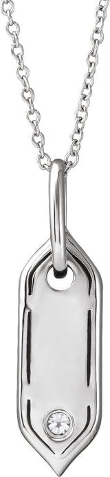 14K White Gold .05 CT Natural Diamond Initial S 16-18" Necklace