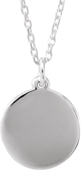 Sterling Silver Star Disc 16-18" Necklace