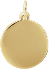 14K Yellow Star Disc Pendant