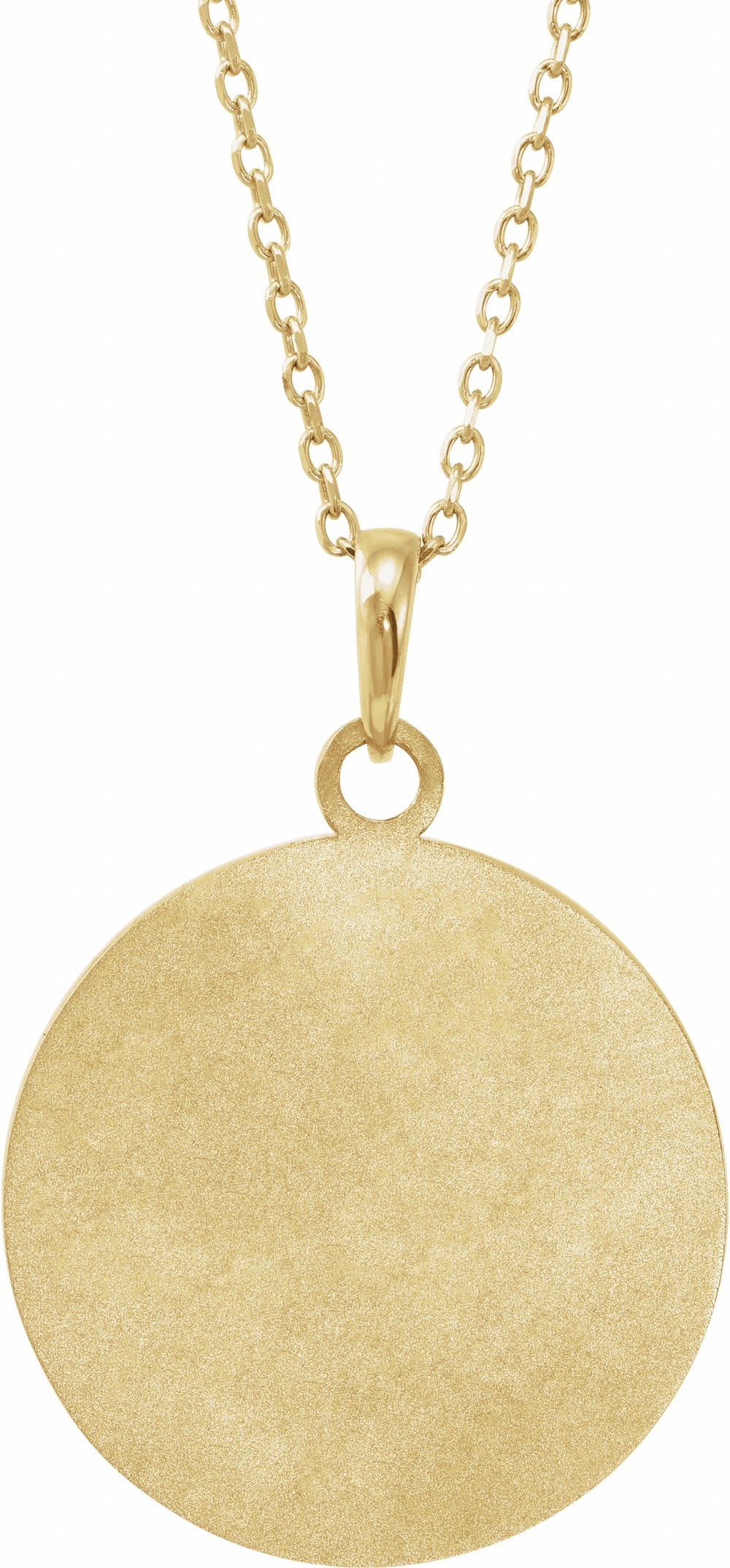 14K Yellow Love Engraved Disc 16-18" Necklace