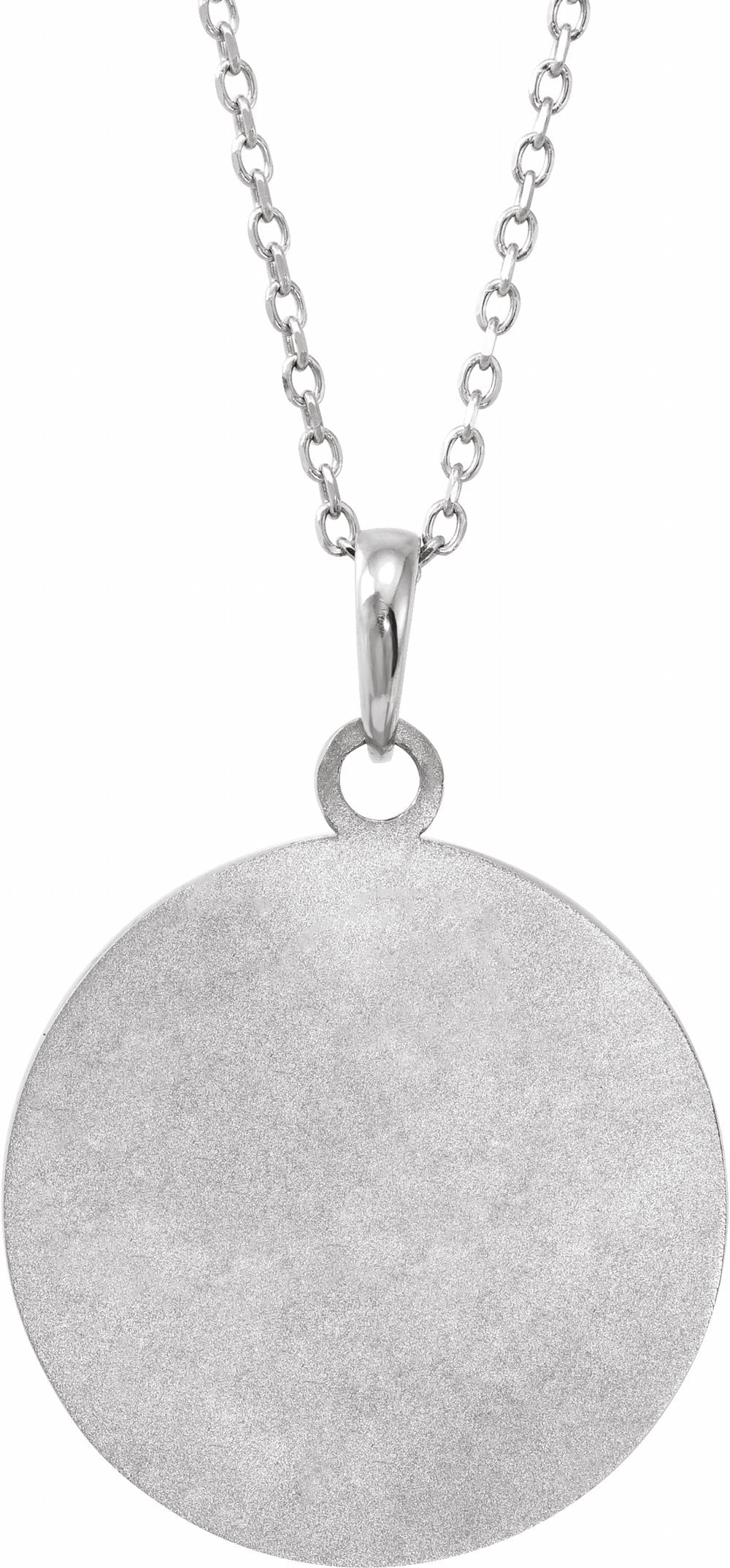 Sterling Silver Hope Engraved Disc 16-18" Necklace