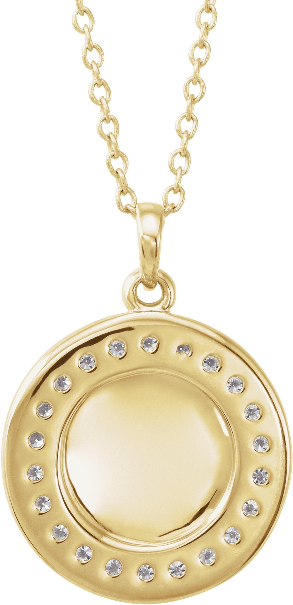 14K Yellow Gold 1/5 CTW Natural Diamond Engravable 16-18" Necklace