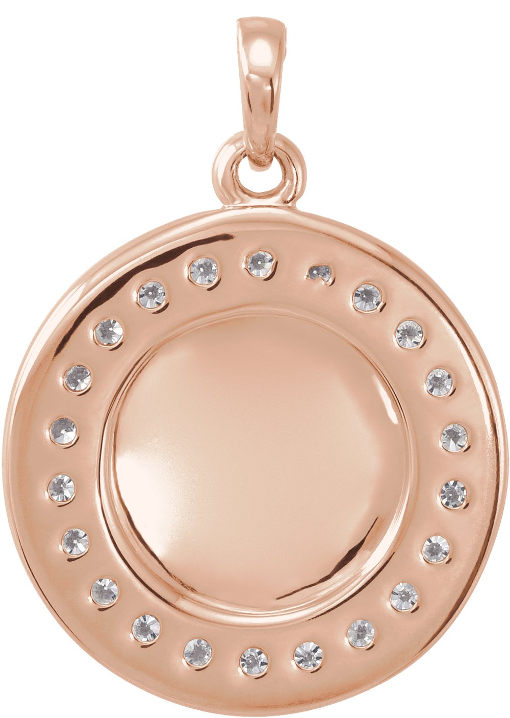 14K Rose 1/5 CTW Natural Diamond Engravable 16-18" Necklace