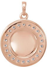 14K Rose 1/5 CTW Natural Diamond Engravable 16-18" Necklace