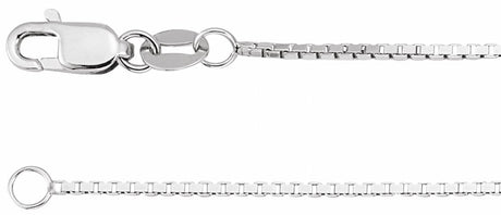 10K White Gold 1 mm Box 18" Chain
