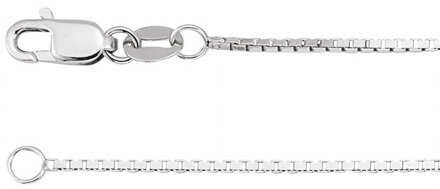 10K White Gold 1 mm Box 18" Chain