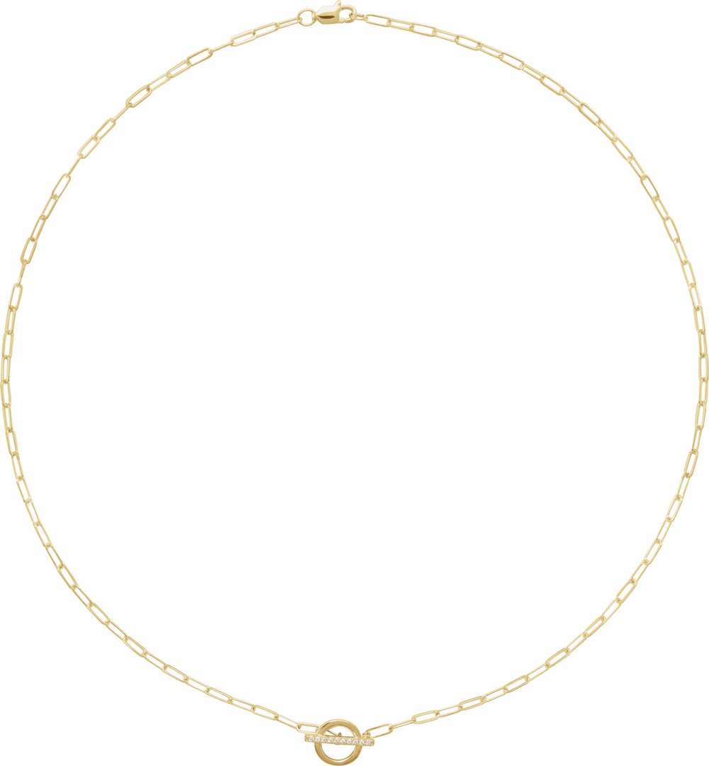 14K Yellow .04 CTW Natural Diamond Toggle 16" Necklace