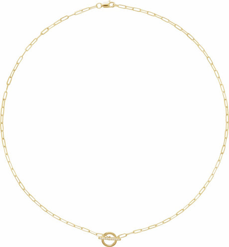 14K Yellow Gold .04 CTW Natural Diamond Toggle 16" Necklace